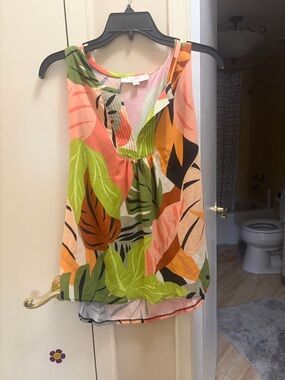 LOFT Tropical Leaf Print Sleeveless Camisole - Multi